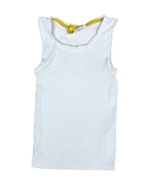 Mini Boden Girl's White Ribbed Tank Top